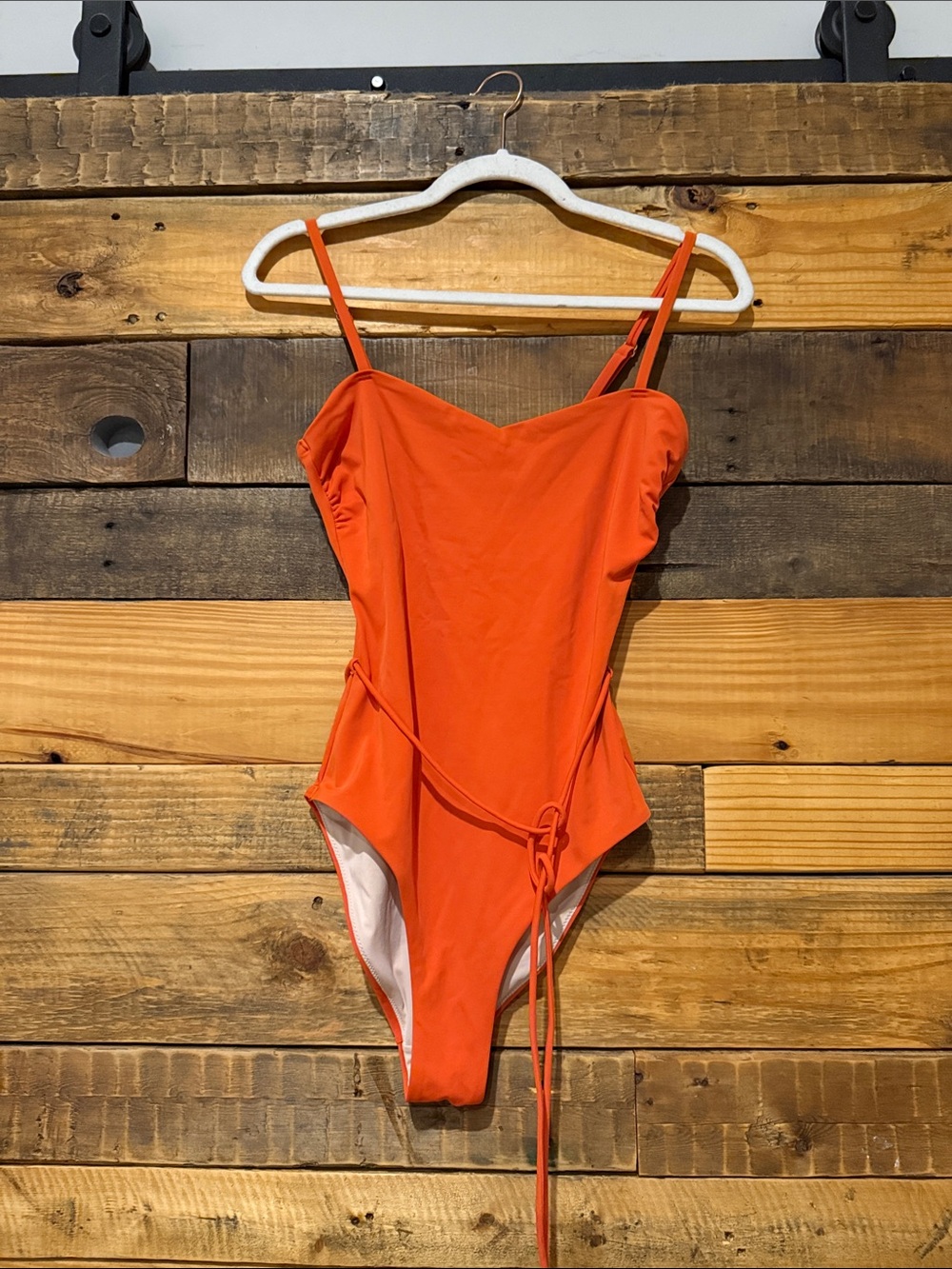 Chelsea28 Bright Orange One-Piece Swimsuit with Side Tie